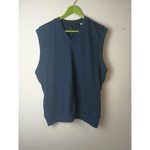 E. Magrath Mens Navy Blue 100% Cotton V-Neck Golf Sleeveless Sweatshirt Vest L